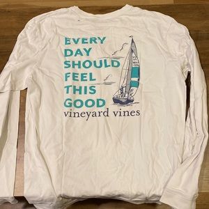 M Long Sleeve White Vineyard Vines Shirt